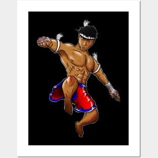 Muay Thai Flying Knee Posters and Art